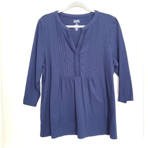 3/4 sleeve, mandarin collar, pin tuck blouse (XXL)